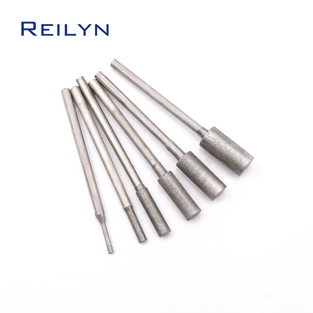 Цилиндр 400 #   Хвостовик 2,35 мм, 1-6 мм, 8 шт., алмазные шлифовальные заусенцы, абразивные насадки, нефритовые алмазные полировальные насадки, шлифовальная игла для зубов