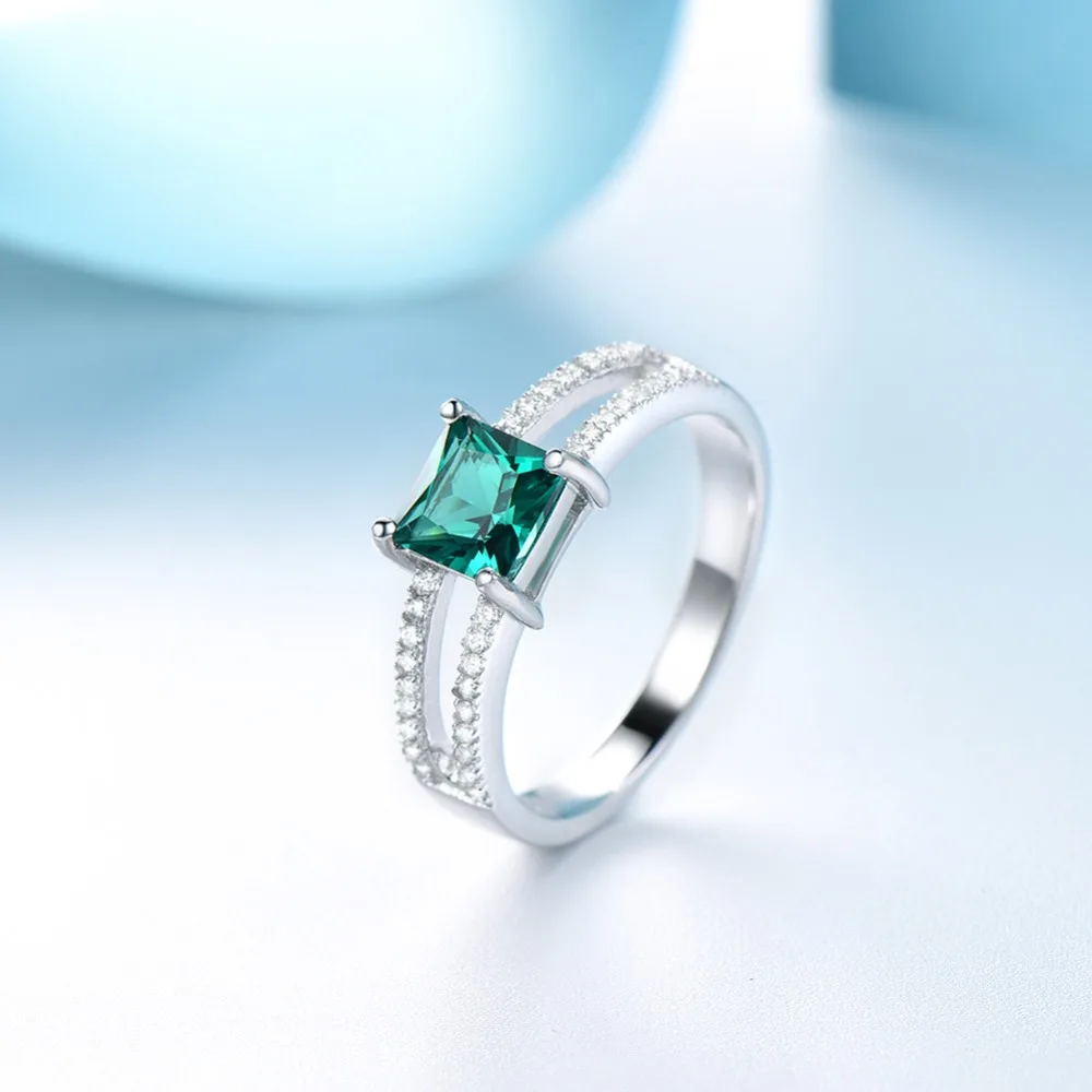 ORSA JEWELS новейшее чистое Стерлинговое Серебро 925 Стильное женское кольцо с квадратным вырезом юбилей Изумрудный камень кольцо ювелирные изделия VSR17