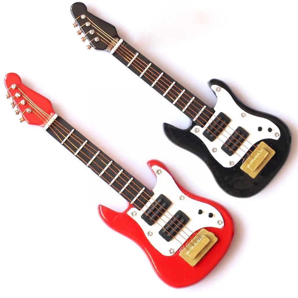 

1:12 Dollhouse Electric Guitar Dollhouse Simulation Decor Model Miniature Ornament Furniture Metal V9Q6 Instrument Craft Wo H9I1