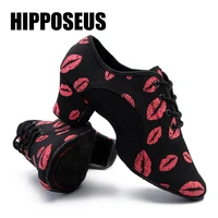 hipposeus unisex dance shoes for men women girls ballroom dancing modern tango jazz performance practise salsa shoes wholesale