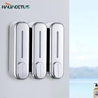 Настенный дозатор мыла для рук, черный пластиковый держатель для жидкого шампуня, 350 мл, душевой контейнер, для ванной и ванной комнаты