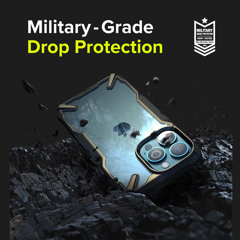 Ringke Fusion X for iPhone 13 Pro Max Case Heavy Duty Shock Absorption Soft TPU Frame Transparent Hard PC Back Hybrid Cover