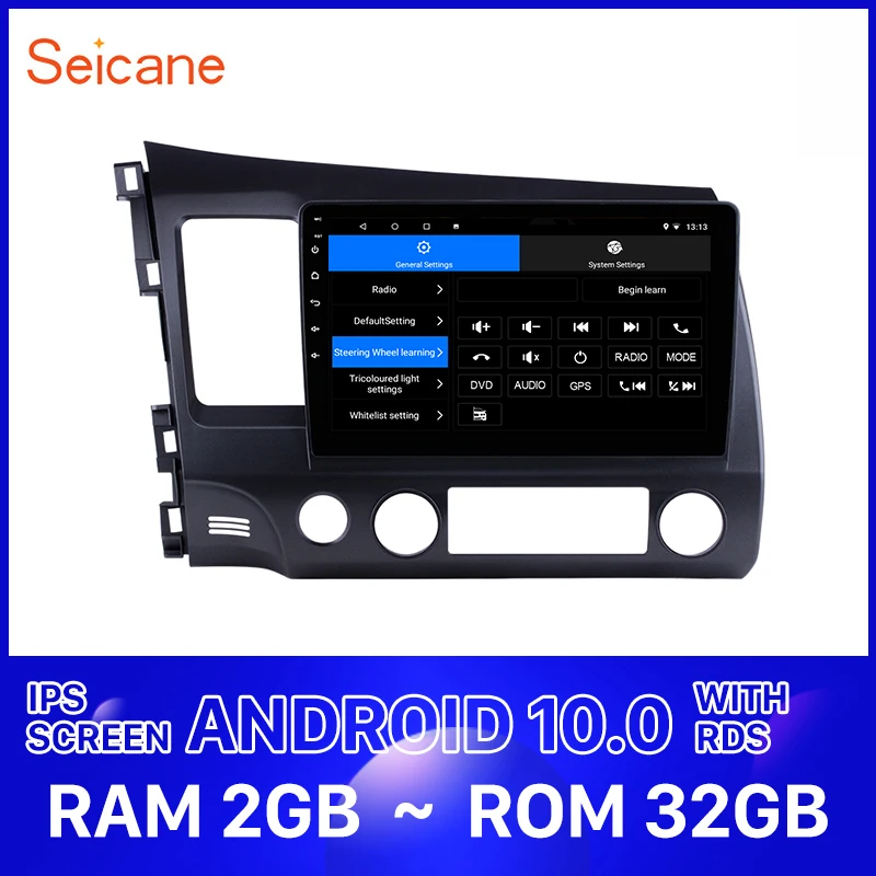 Автомобильный мультимедийный плеер Seicane Android 10 0 HD 1 &quotIPS RDS GPS радио Navi для Honda Civic 2006