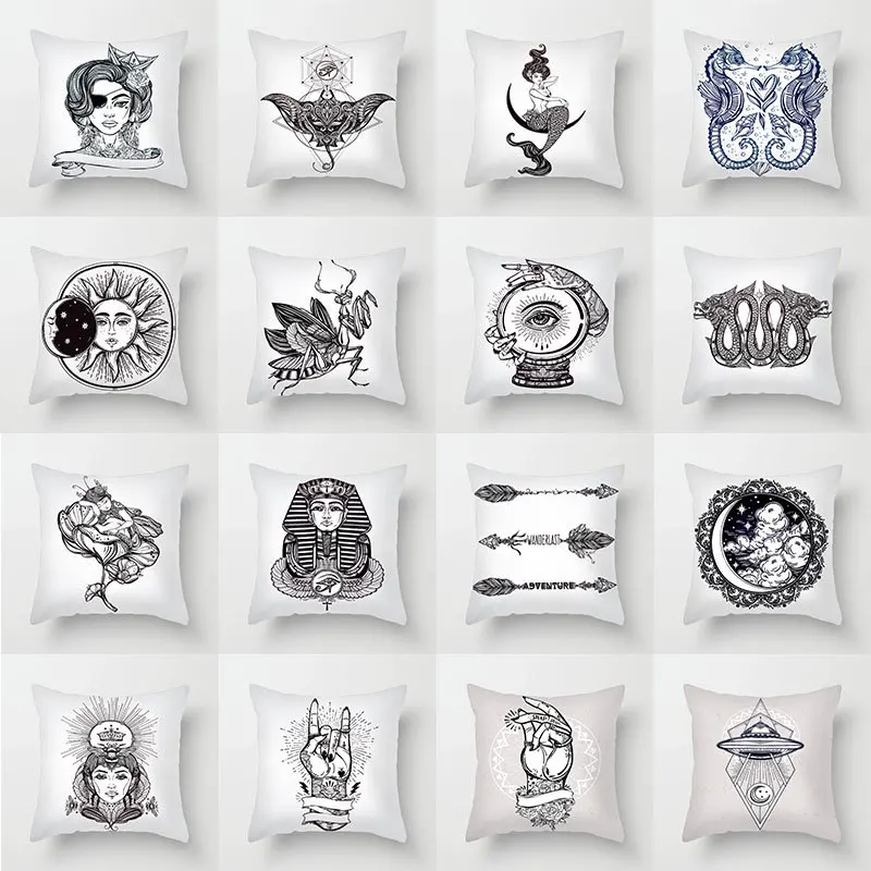 

Женская Классическая черно-белая наволочка с принтом в виде линий 18 х18 дюймов/45 х4, 5 см, наволочка для дивана в гостиную