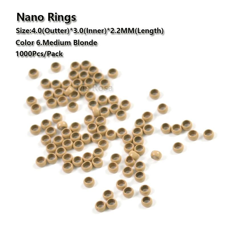

Nano Rings 4.0*3.0*2.2MM 1000Pcs/Bottle Microlink Tools Beads For Hair