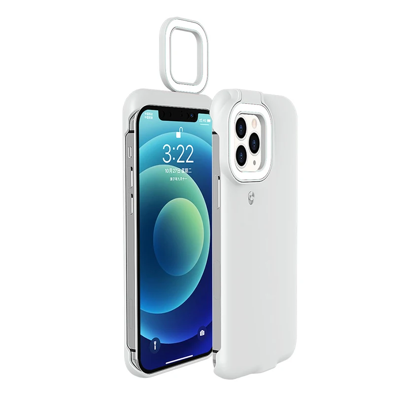 

Light Fill Phone Case For IPhone 12 Pro Max 11 Xr Xs 7 8 Plus 12 Mini Cell Fill Light Selfie Beauty Ring Flash Women Phone Cases