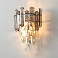 modern light luxury crystal wall lamp living room lamp tv background wall lamp bedroom bedside lamp aisle staircase lamp