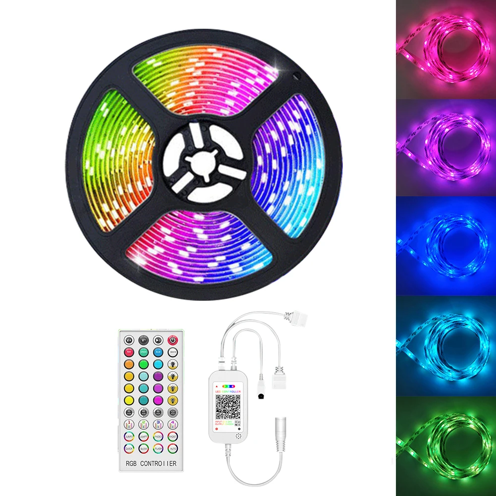 

TV Backlight Kitchen Music Sync DC12V Bluetooth Control Flexible SMD 5050 LED Strip Light RGB Ceiling Free Cut Home Ribbon
