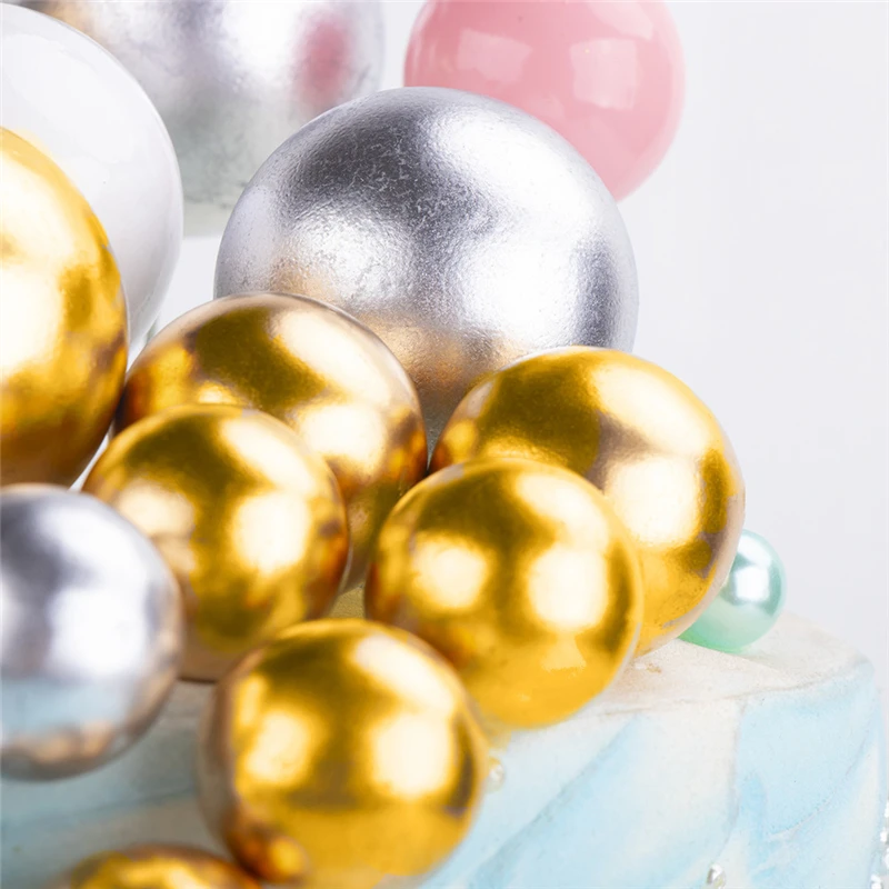 Colecci&oacute;n de globos de Color dorado plateado para decoraci&oacute;n de fiestas, 10 Uds., decoraci&oacute;n de postres, regalos encantadores, banderas de pastel de boda y cumplea&ntilde;os-4