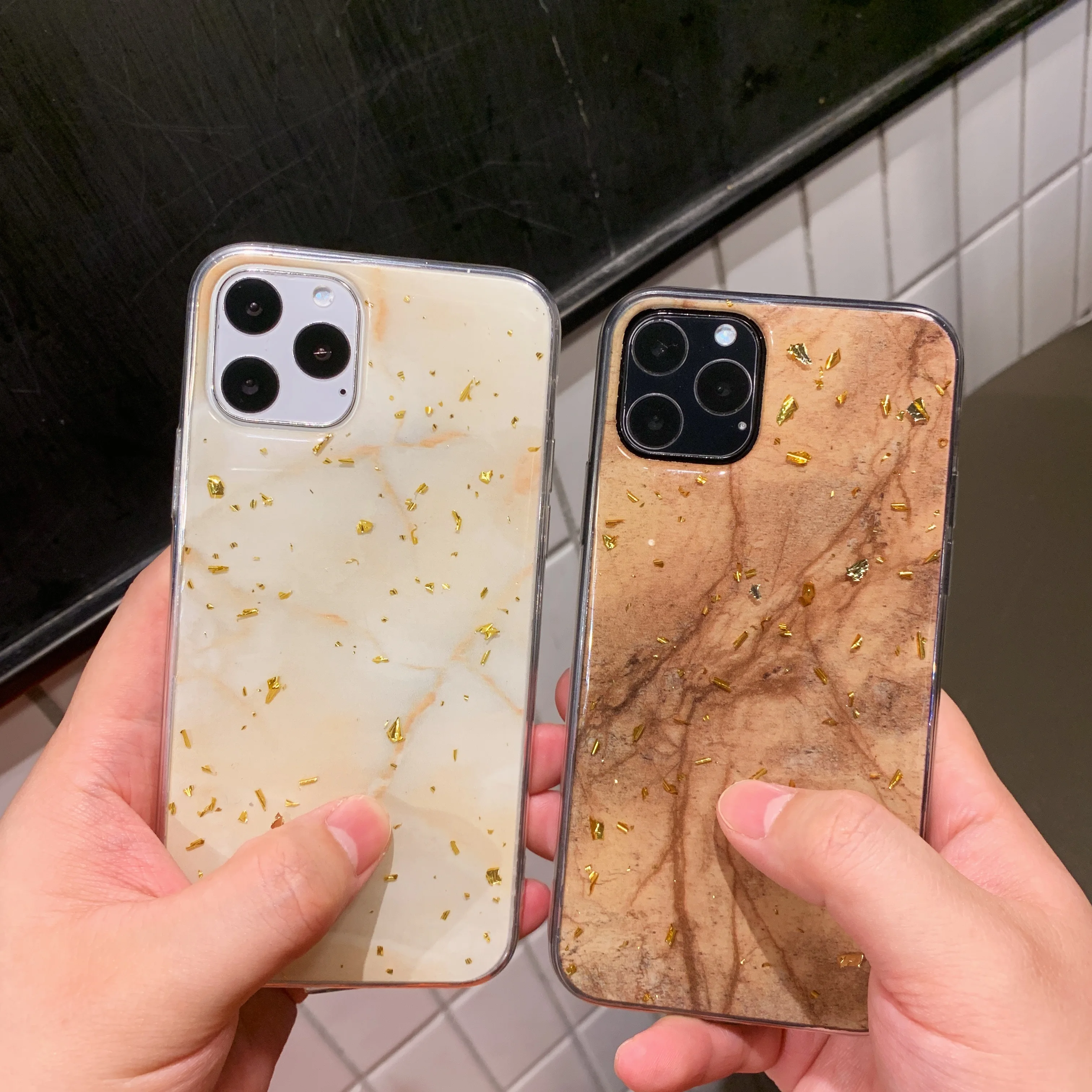 Bling Glitter Gold Foil Marble Sparkle Sequins Soft Clear Silicone TPU Case Cover For iPhone 6 6s 7 8 Plus 10 X XS XR 11 Pro Max |