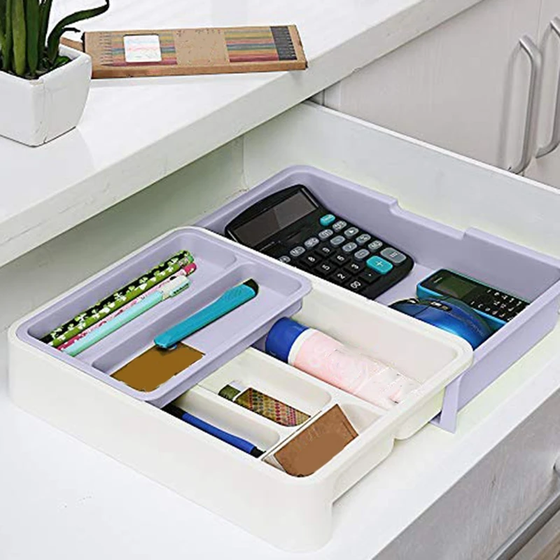 Расширяемый органайзер для кухонных ящиков Регулируемый Маленький столовых