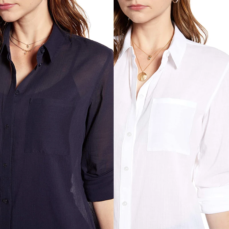 Новинка 2020 женская блузка рубашка Повседневная свободная базовая v образный