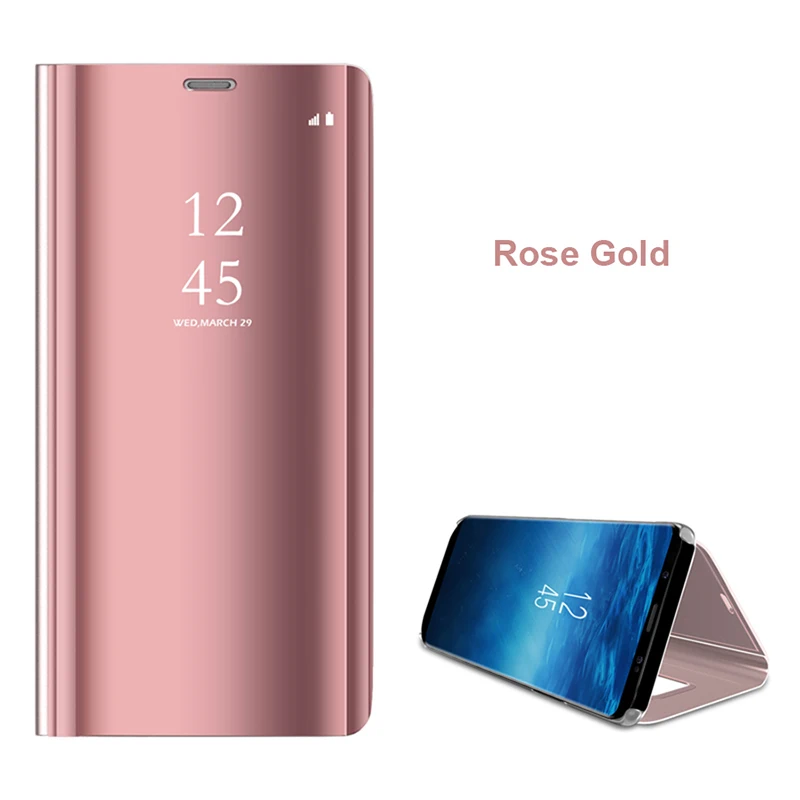 Rose Gold Smart mi rror кожаный чехол для телефона для Red mi 5 Plus 6A Note 5A 4X6 Pro флип-чехол для Xiaomi mi A2 Lite A1 Max 3 mi 8 F1 чехол - Цвет: Rose Gold