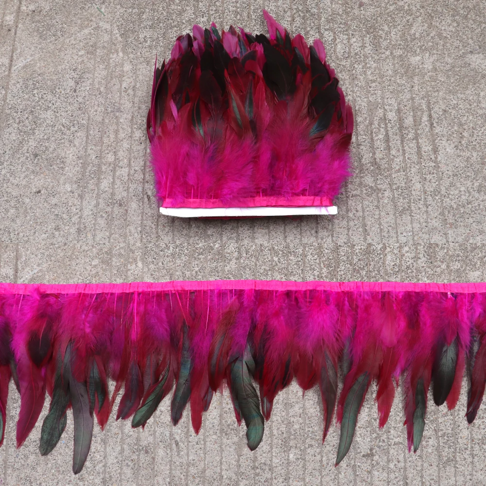 

16 Colors Natural Chicken Hackle feather fringe Trim Length 10-15 CM Plumes for party Dress Sewing Crafts Costumes Decoration