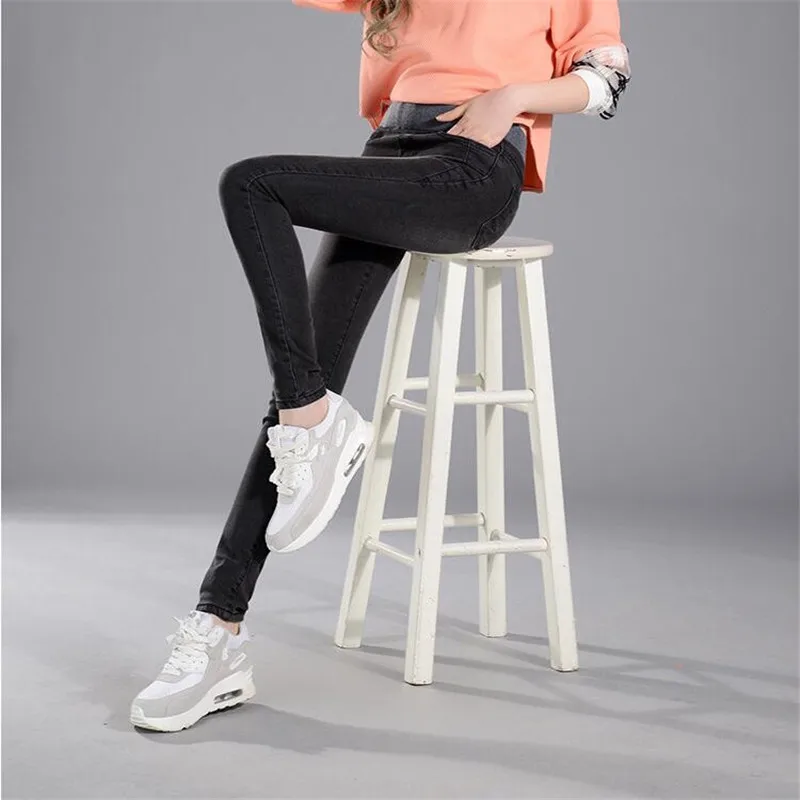 

High Quality Jeans Female Denim Pants Solid Color Womens Jeans Stretch Bottoms Feminino Skinny Pants A689