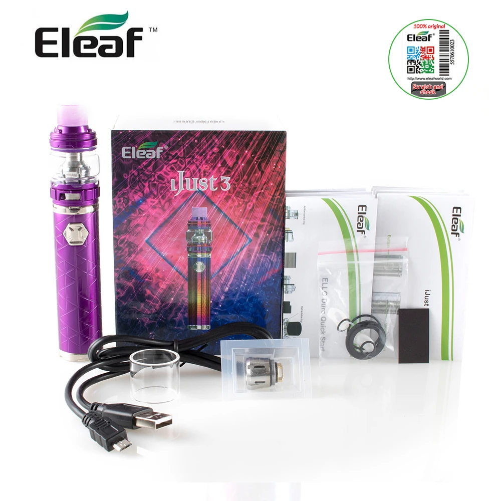 Оригинальный Eleaf iJust 3 комплекта 80 Вт с Элло Duro распылитель 2 мл/6 5 мл/7 мл HW-N катушки