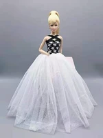11 5 black white lace princess dress for barbie doll clothes outfits party gown vestidos 16 bjd dollhouse accessories toy gift