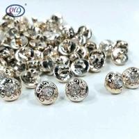 hl 50pcspackage 10mm12mm shank with rhinestone plating buttons shirt sweater apparel sewing accessories crafts