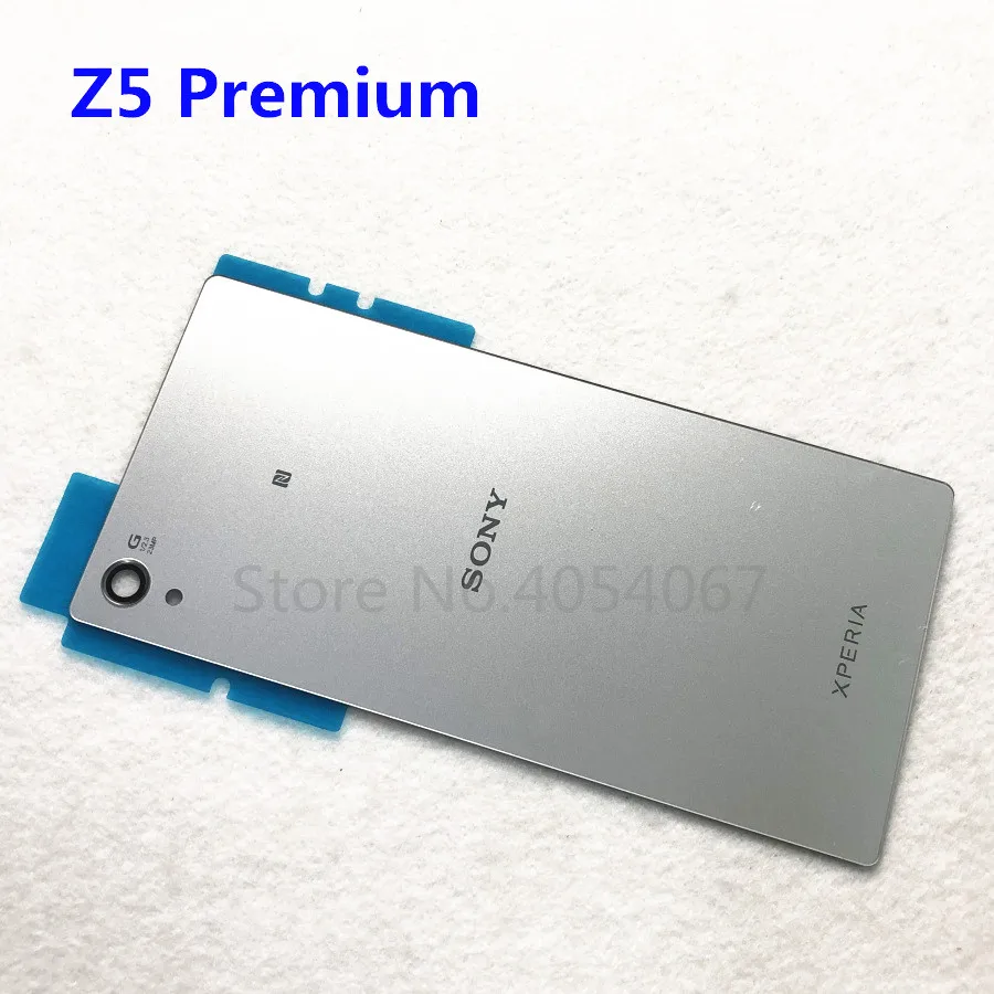 Z5 Premium Silver Для Sony Xperia Z5 Премиум E6853 E6883 E6833 Задняя стеклянная крышка батарейного отсека Замена стеклянного корпуса+ NFC антенна - Цвет: Z5 Premium Silver