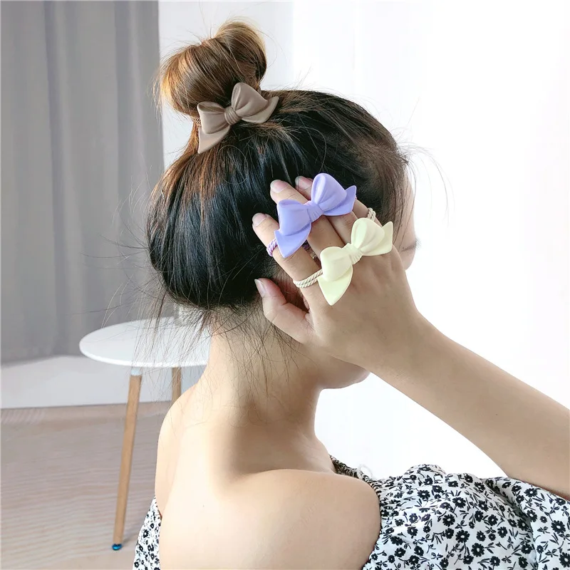 

Korean Colorful Three-dimensional Candy Color Cute Bow Knot Head Rope Tie Rubber Band Scrunchies Hair Accessories For Women