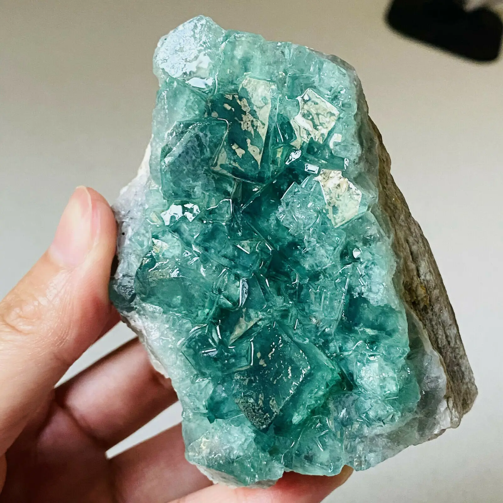 

Natural green fluorite quartz crystal mineral healing