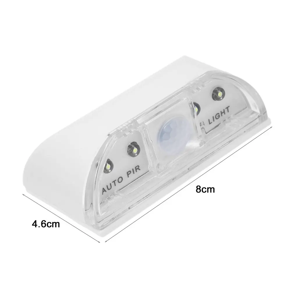 

2018 New White/Silver 4 LED PIR Infrared Detection Motion Sensor Home Door Keyhole Light Lamp Drop Shipping Brand New