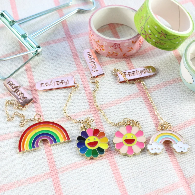 Domikee милые конфетные металлические школьники Висячие вкладки для книги kawaii