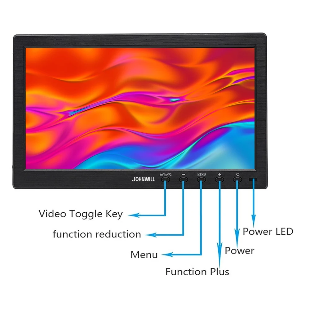 Монитор портативный сенсорный 10 1 дюйма с портами HDMI/VGA/USB/AV/BNC |