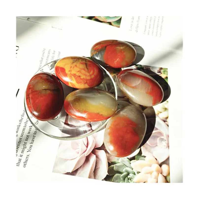 

Red Agate Palm Crystal Hand Carved Gemstones For Decoration