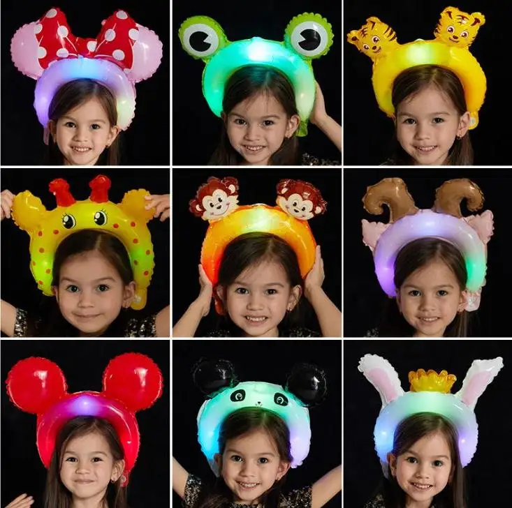 

Led Coloured Lights Head Hoop Balloon Luminescence Hair Band Balloons Fashion Popular Headband Wholesale Globo