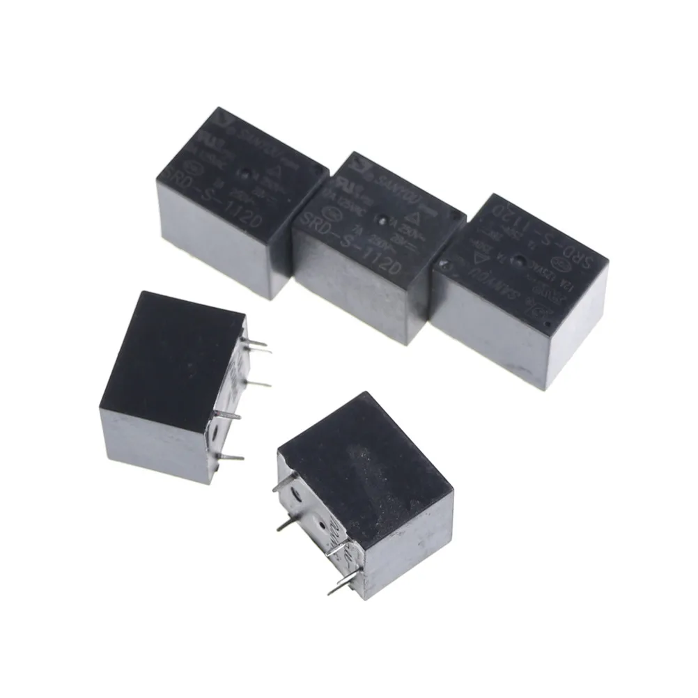 

5 Pcs SRD-S-112D Mini Power Relay 12V DC