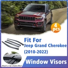 Оконный козырек для Jeep Grand Cherokee 2010-2022, вентиляционная крышка, отделка, навесы, защита от солнца, дождя, дефлектор, аксессуары