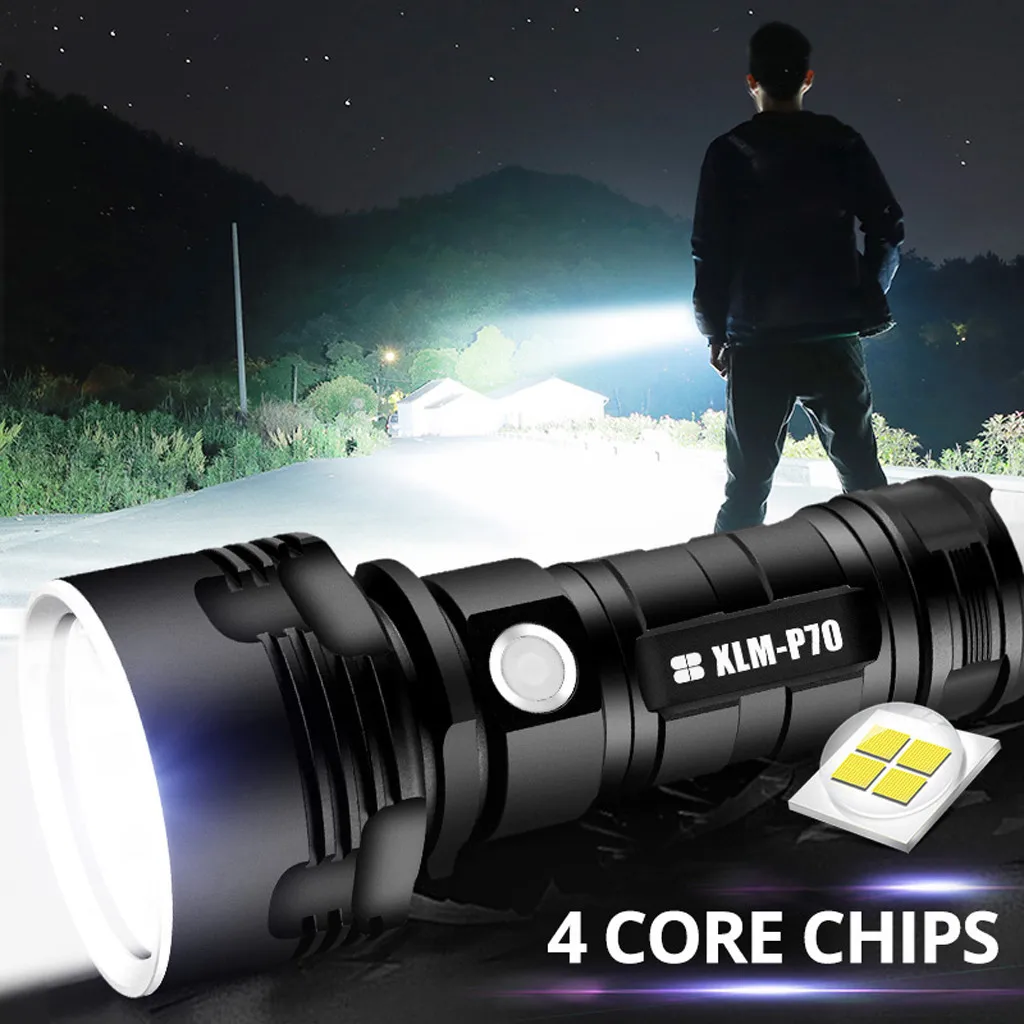 Мощный светодиодный фонарик XHP50 фонарь заряжаемый от USB Водонепроницаемый
