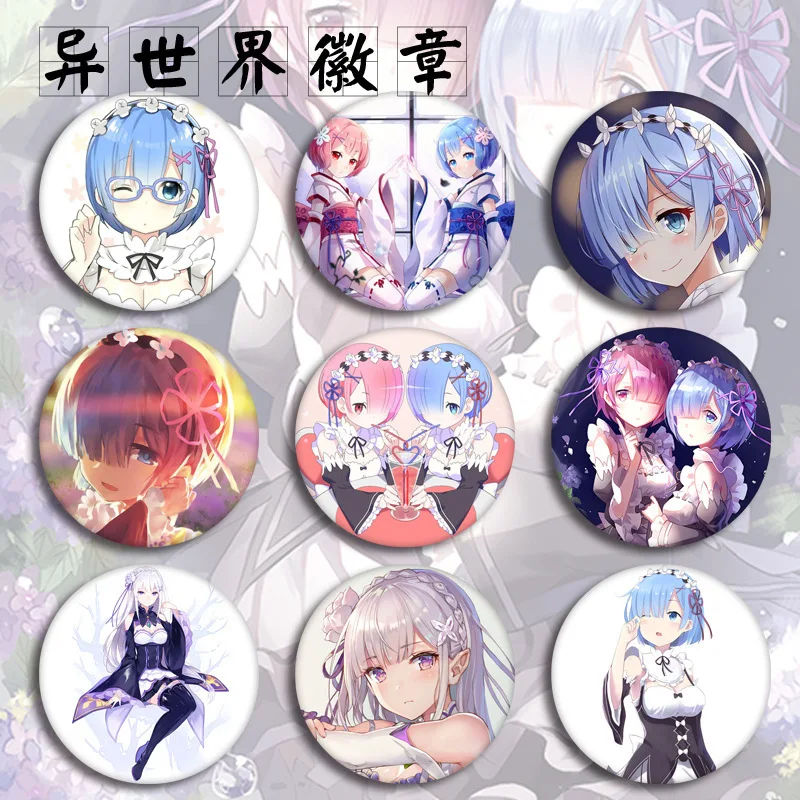 1 шт. значки 58 мм анимация Re Zero kara Hajimeru Isekai sper Симпатичные круглые значки|Броши| |