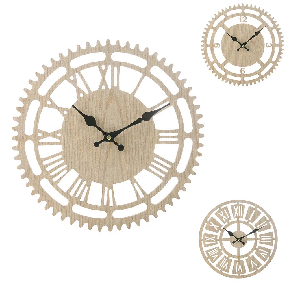 Большие креативные настенные часы деревянные тихие для спальни гостиной подарок
