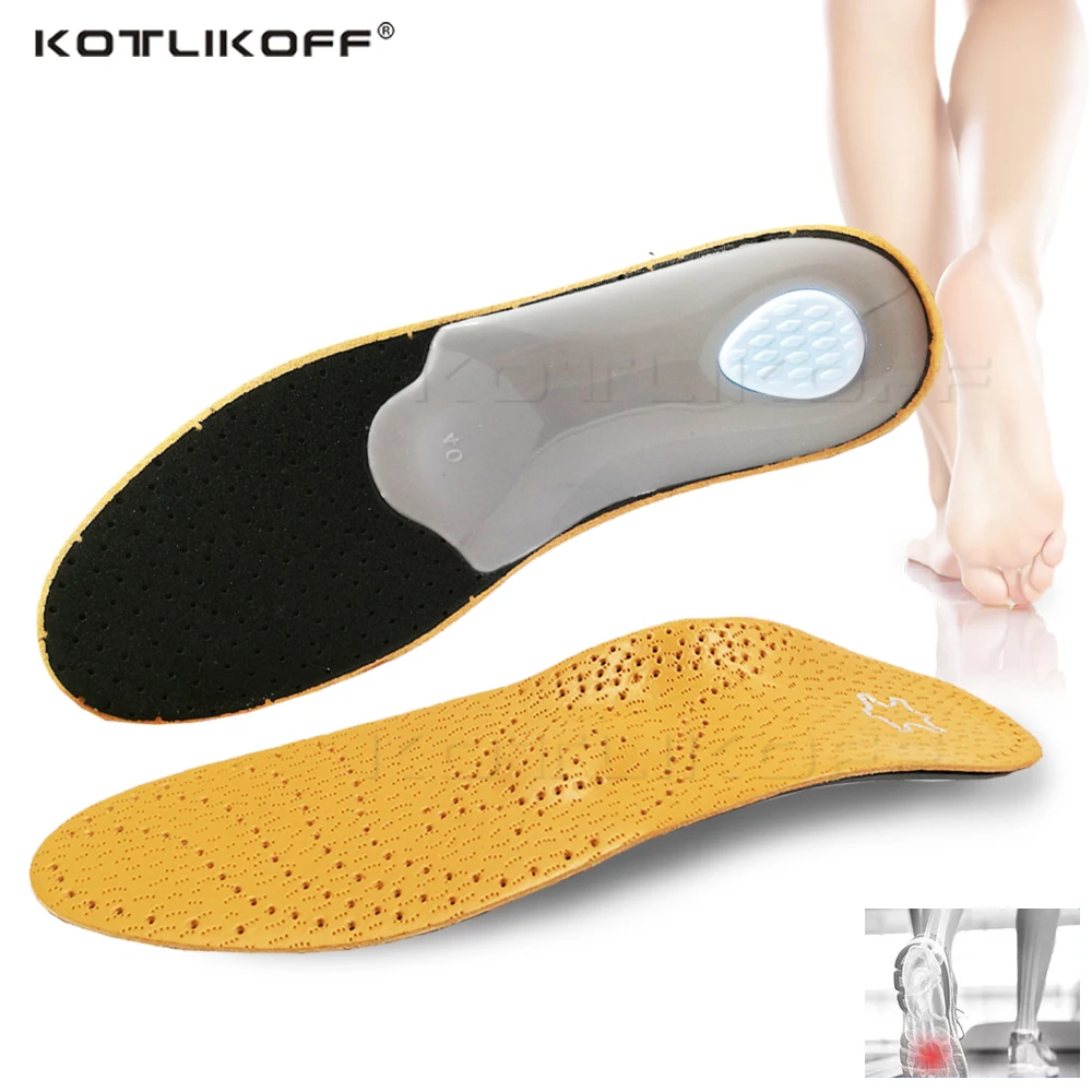

KOTLIKOFF Orthopedic Insoles Leather Orthopedic Shoes Sole For Feet Flat Feet Arch Support For Man And Women Business Shoes