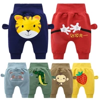 2021 newbern baby boys clothes spring cartoon pants girls high waist harun pant for kids 6m 3y cotton pp trousers toddler infant