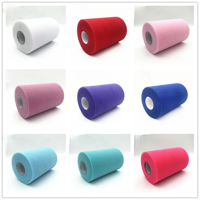 Скрученный тюль 200 ярдов 15 см Цвет: белый черный ролл суши DIY ткань пачка вечерние