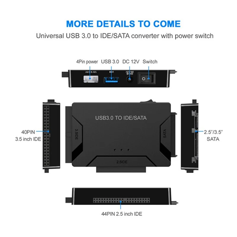 Переходник USB 3 0 на SATA IDE для жесткого диска 5 дюйма HDD/SSD CD DVD ROM CD-RW в 1 адаптер |