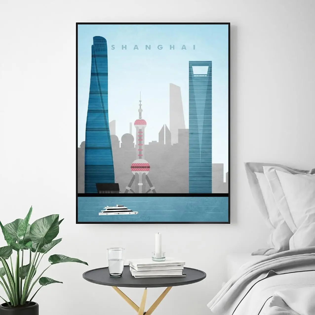 Художественный плакат путешествия в Шанхае настенный Декор для дома | Дом и сад