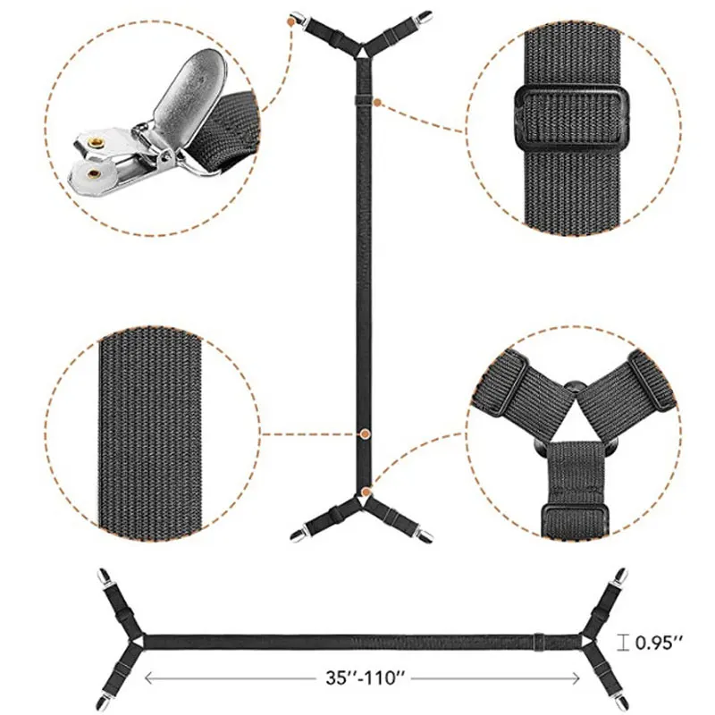 Регулируемый эластичный чехол для матраса 4 шт.|Бельевые прищепки| |