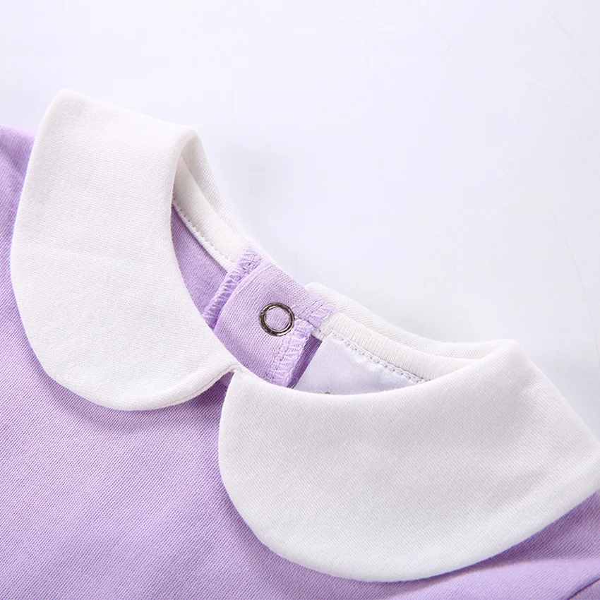 Боди для новорожденных девочек базовый комбинезон с воротником Питер Пэн и