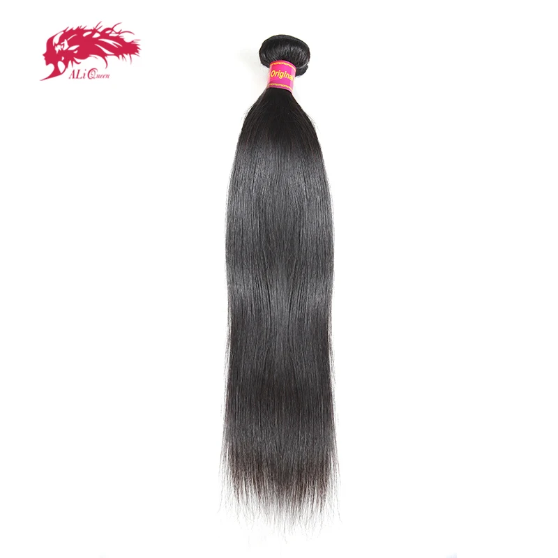Brazilian Straight Raw Virgin Hair Weaves Bundles 100% Unprocessed Human Hair Double Drawn Ali Queen Hair 8inch-40inch One Donor Weft