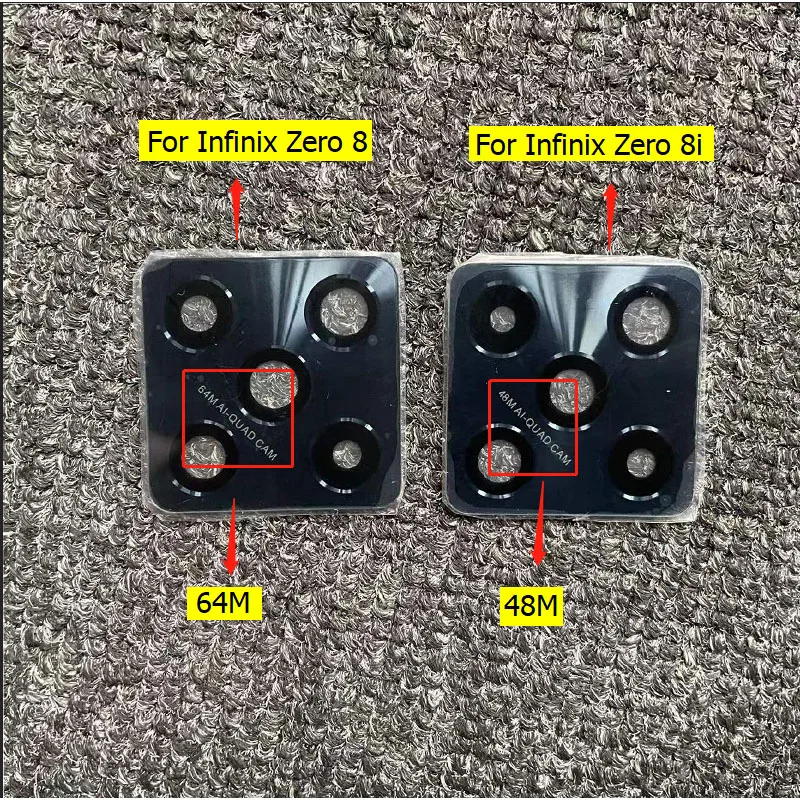 

10Pcs For Infinix Zero 8 X687/Zero 8i X687B Back Camera Glass Lens Cover With Sticker Adhesive Repair Parts