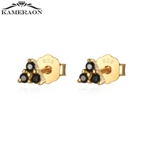 small triangle earrings s925 sterling silver geometric black zircon ear rings for women girls korean jewelry piercing pendientes