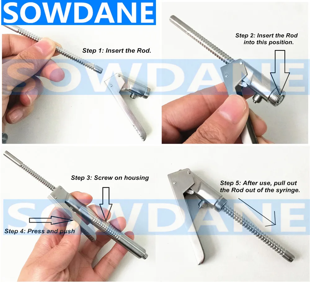 Шприц для стоматологического пистолета шприц из нержавеющей стали с измерением
