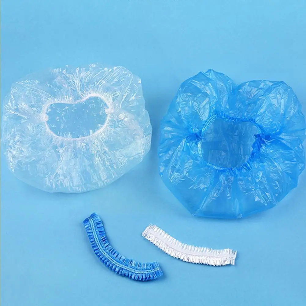 

Pure color disposable shower cap hair care cap waterproof salon 100 pieces Bomb