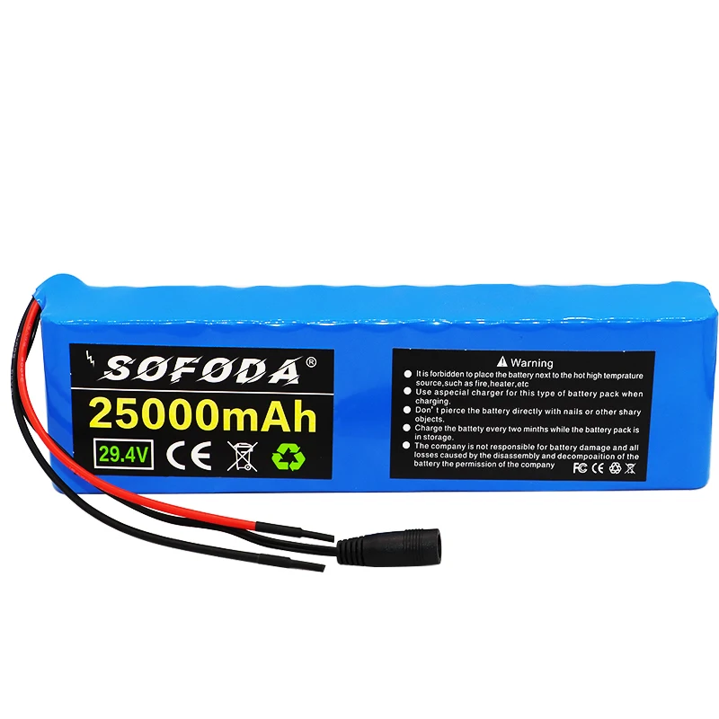 Новый 7S4P 24v 25Ah li ion аккумулятор 29 4 v мотор для электрического велосипеда фара