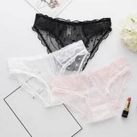 polka dot lace girls underwear sexy mesh ribbon low waist breathable briefs seamless and comfortable womens underwear