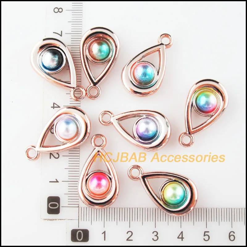 16 новых Подвесок в форме слезы цветные акриловые Позолоченные Подвески KC 16x29 мм |